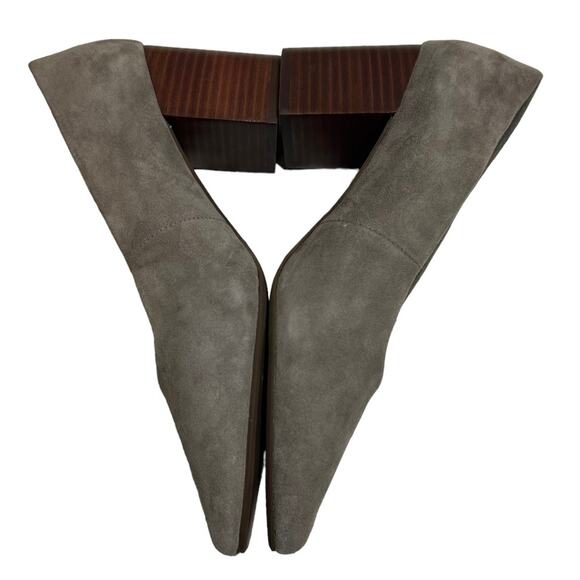 Seychelles Matilda suede block heel pointy toe heels gray Sz 7.5 - Picture 2 of 6